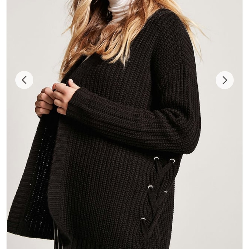 LACE-UP CARDIGAN